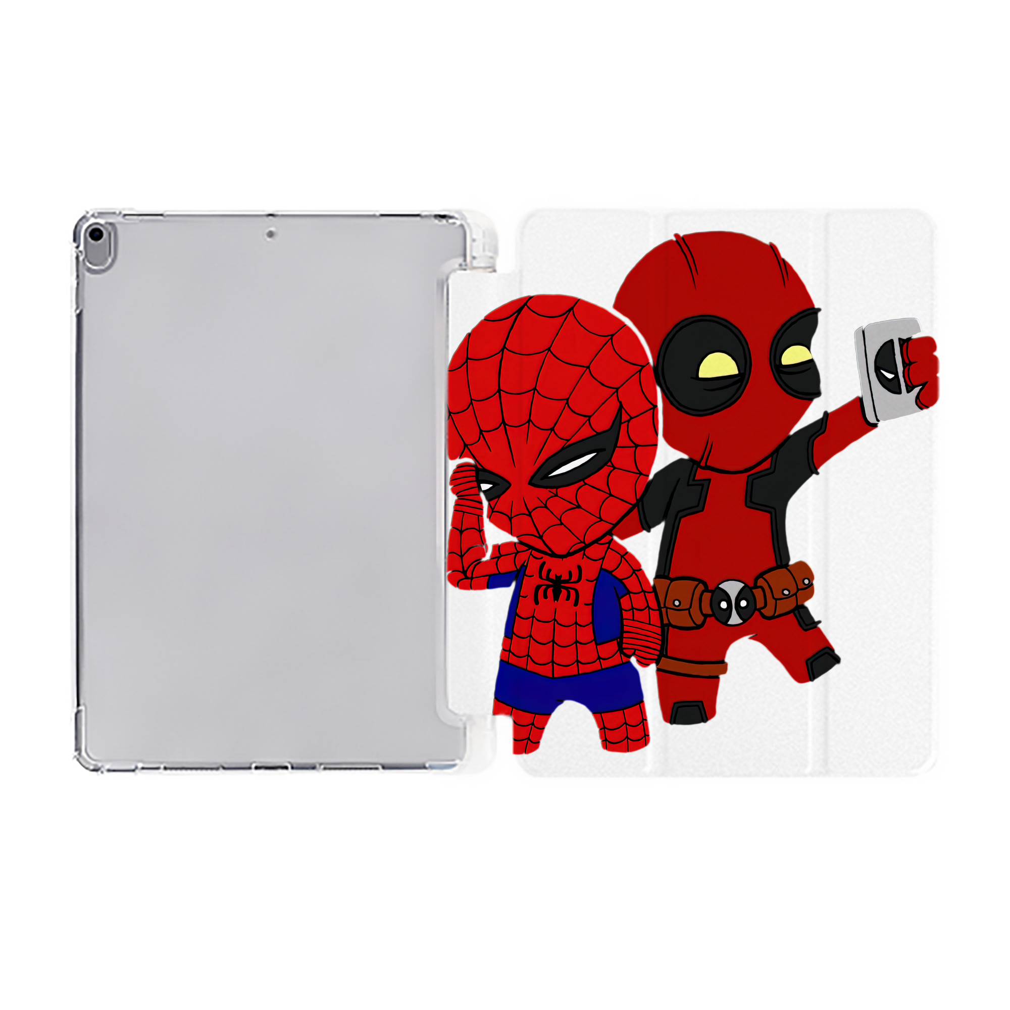 （画像用） Deadpool デッドプール IPad ケース ペン収納付き 三つ折りスタンド PUレザー×シリコン 対応機種9.5/10.5/10.9インチ